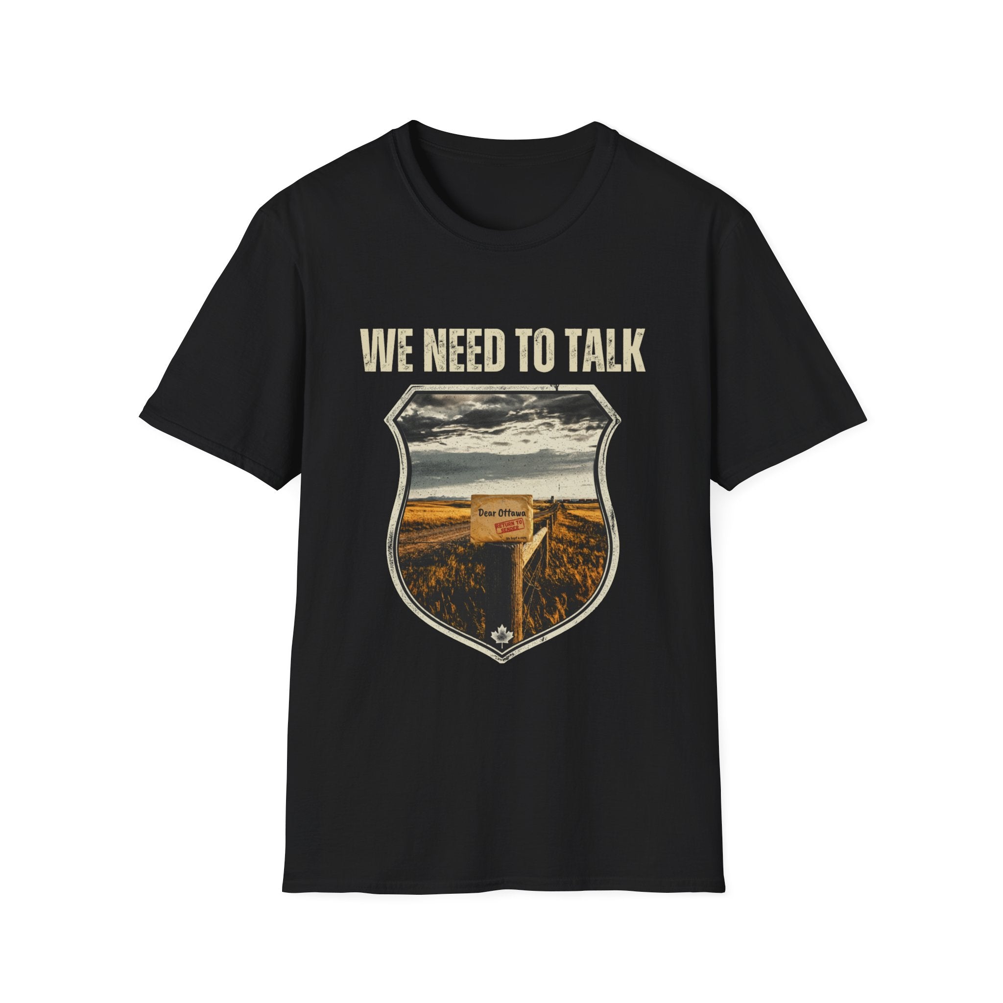We Need To Talk T‑Shirt — Vintage Road Sign Graphic Tee