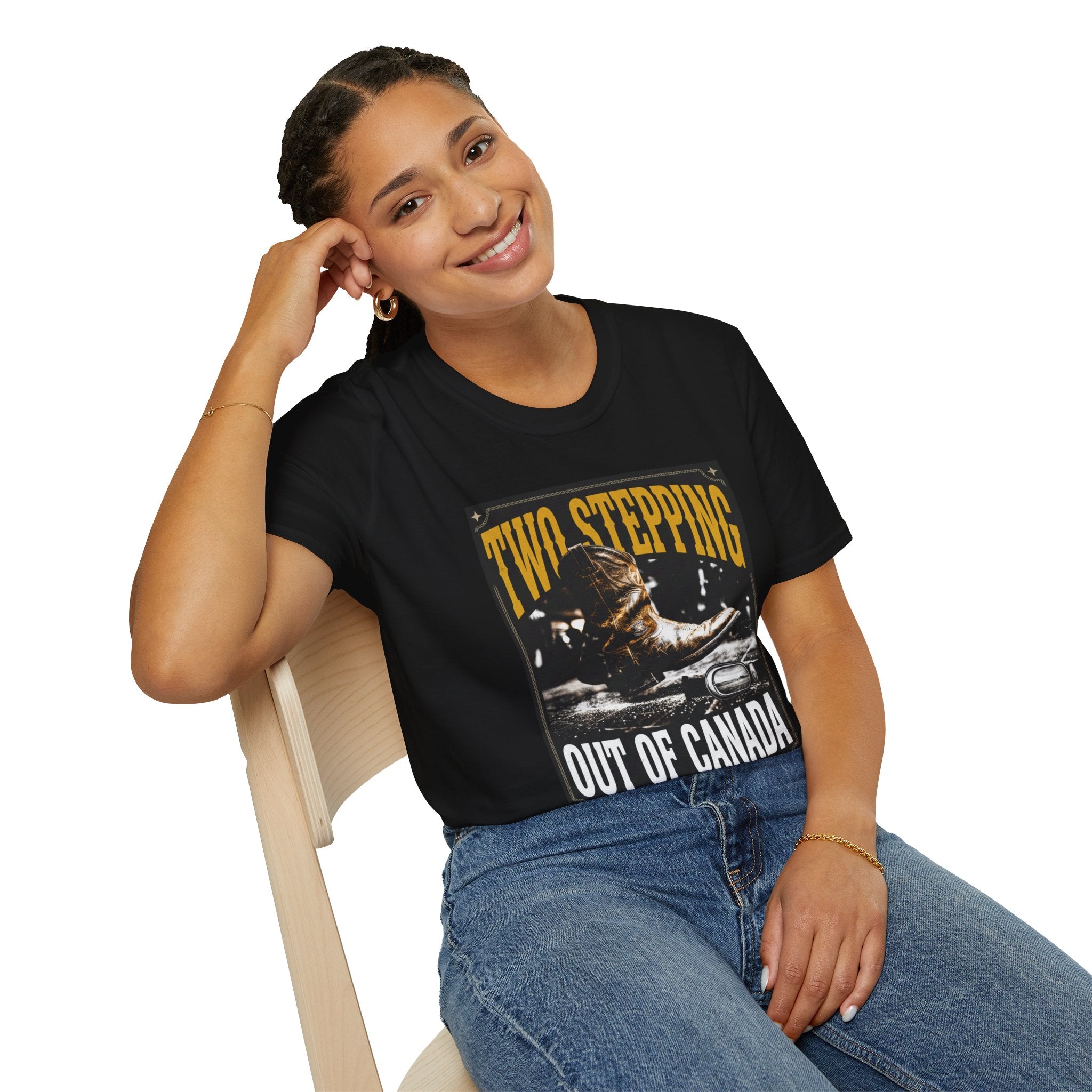 Two Stepping Tee — "Two Stepping Out of Canada" Country Western T‑Shirt