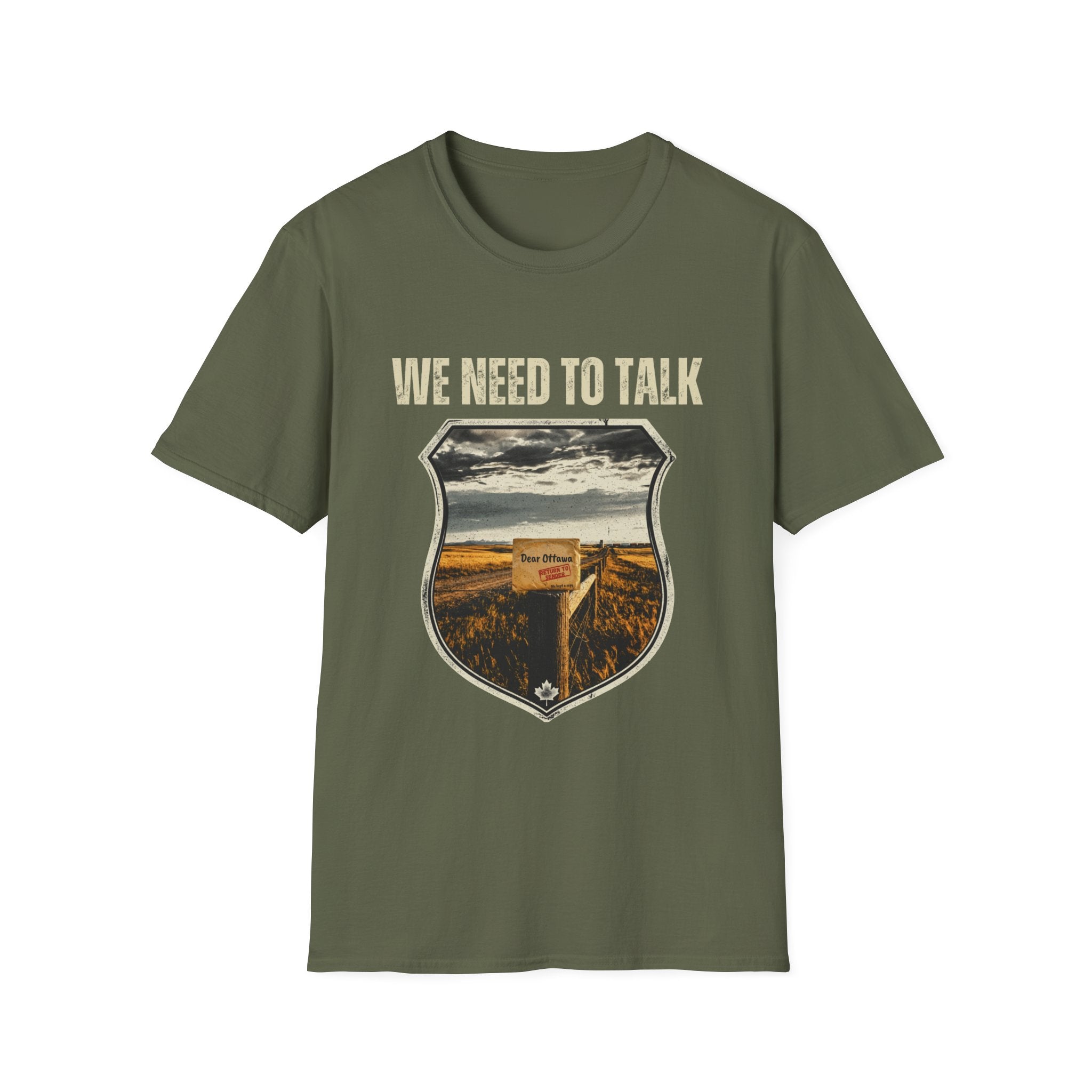 We Need To Talk T‑Shirt — Vintage Road Sign Graphic Tee