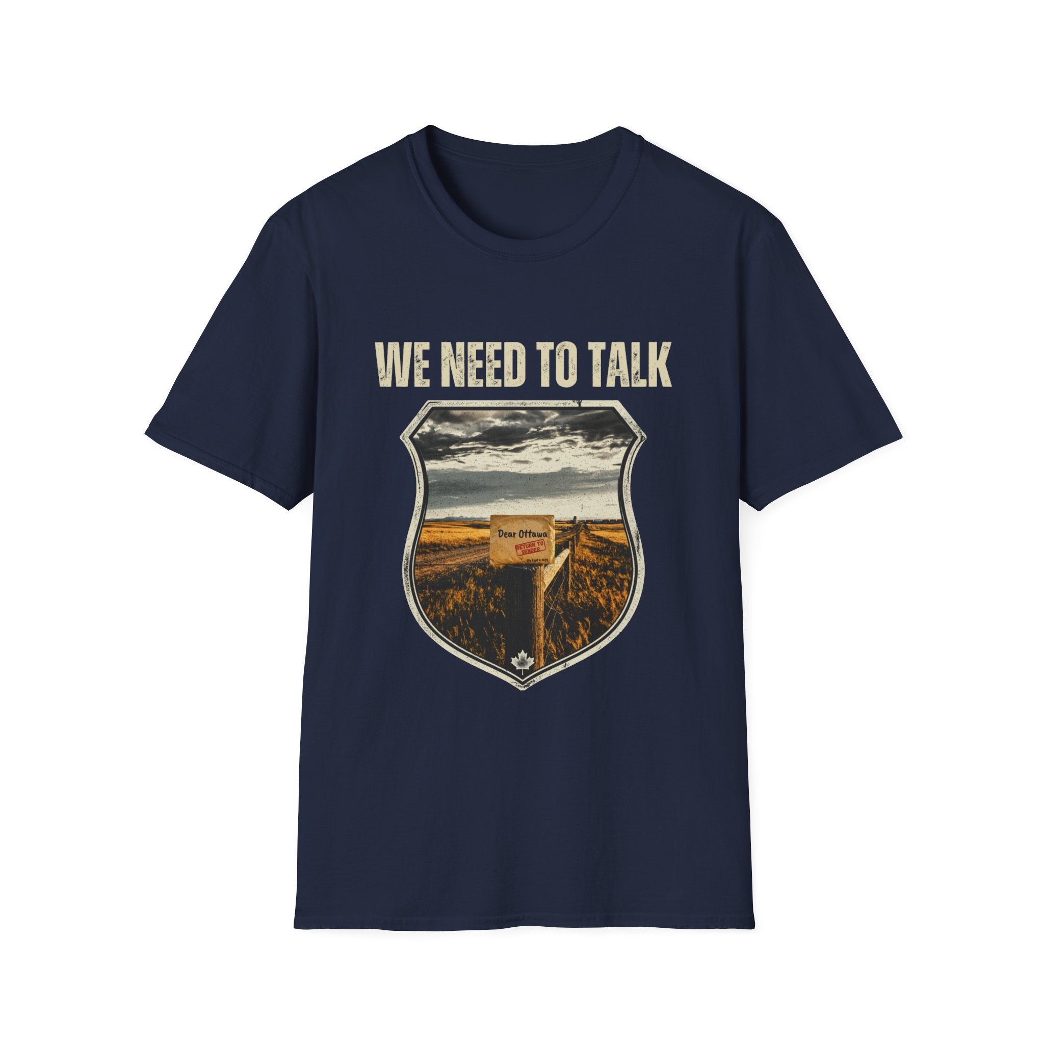 We Need To Talk T‑Shirt — Vintage Road Sign Graphic Tee